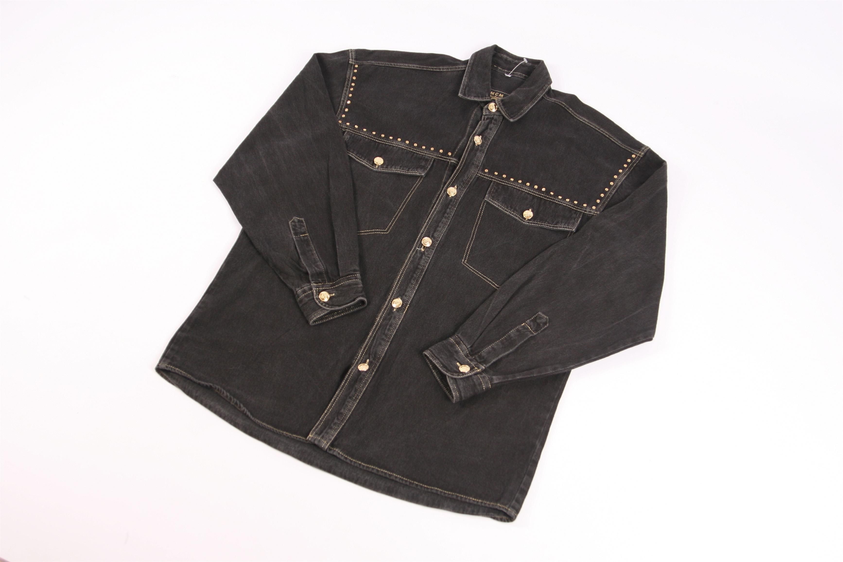 MCM RARE VTG💥 MCM Studded Black Faded Denim Overshirt Size US L / EU 52-54 / 3 - 5 Thumbnail