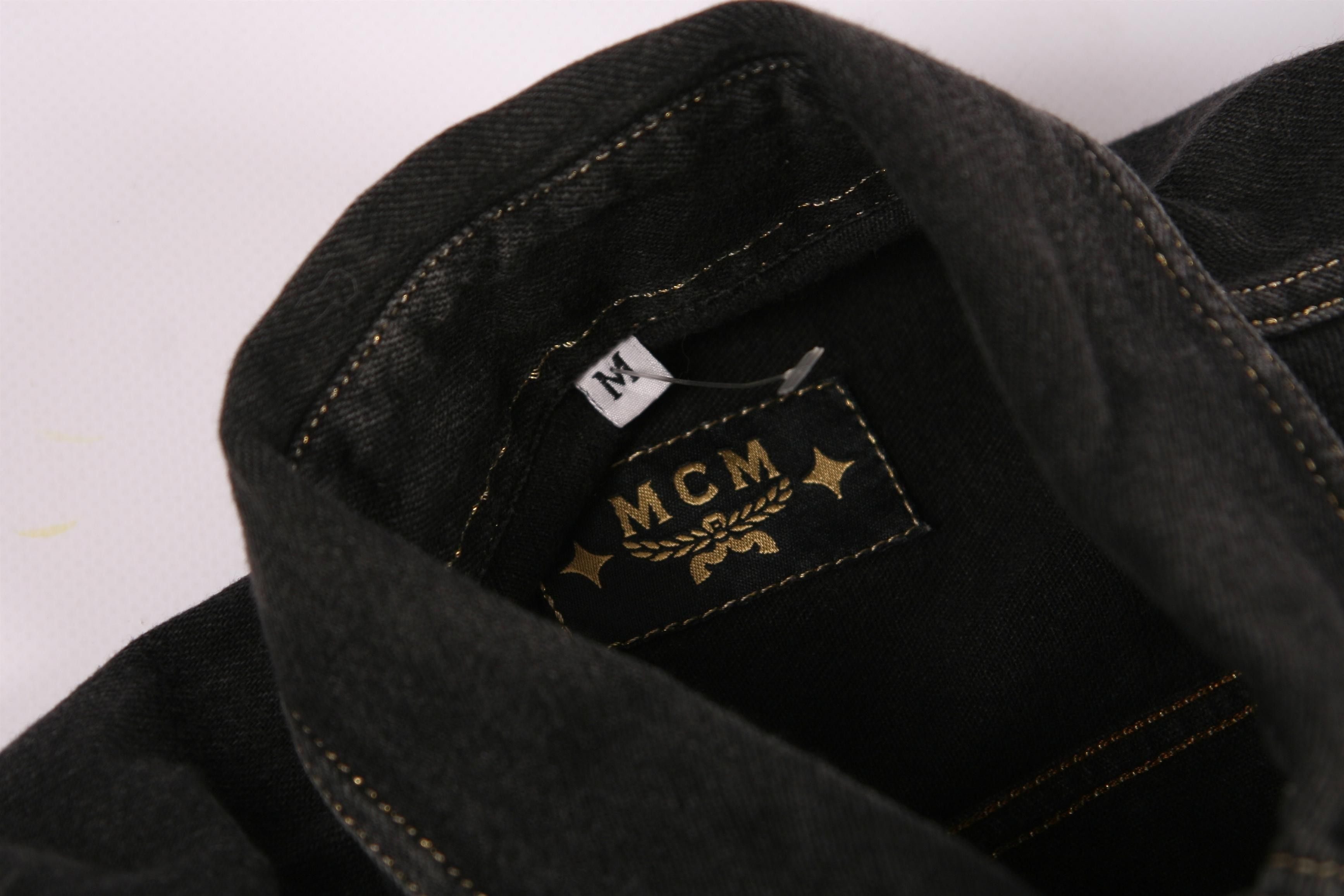 MCM RARE VTG💥 MCM Studded Black Faded Denim Overshirt Size US L / EU 52-54 / 3 - 2 Thumbnail