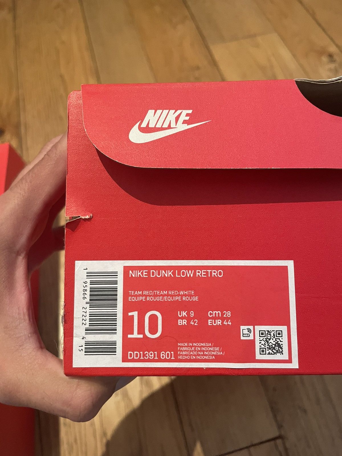 Nike Nike Dunk Low Team Red 2022 Size US 10 / EU 43 - 11 Thumbnail