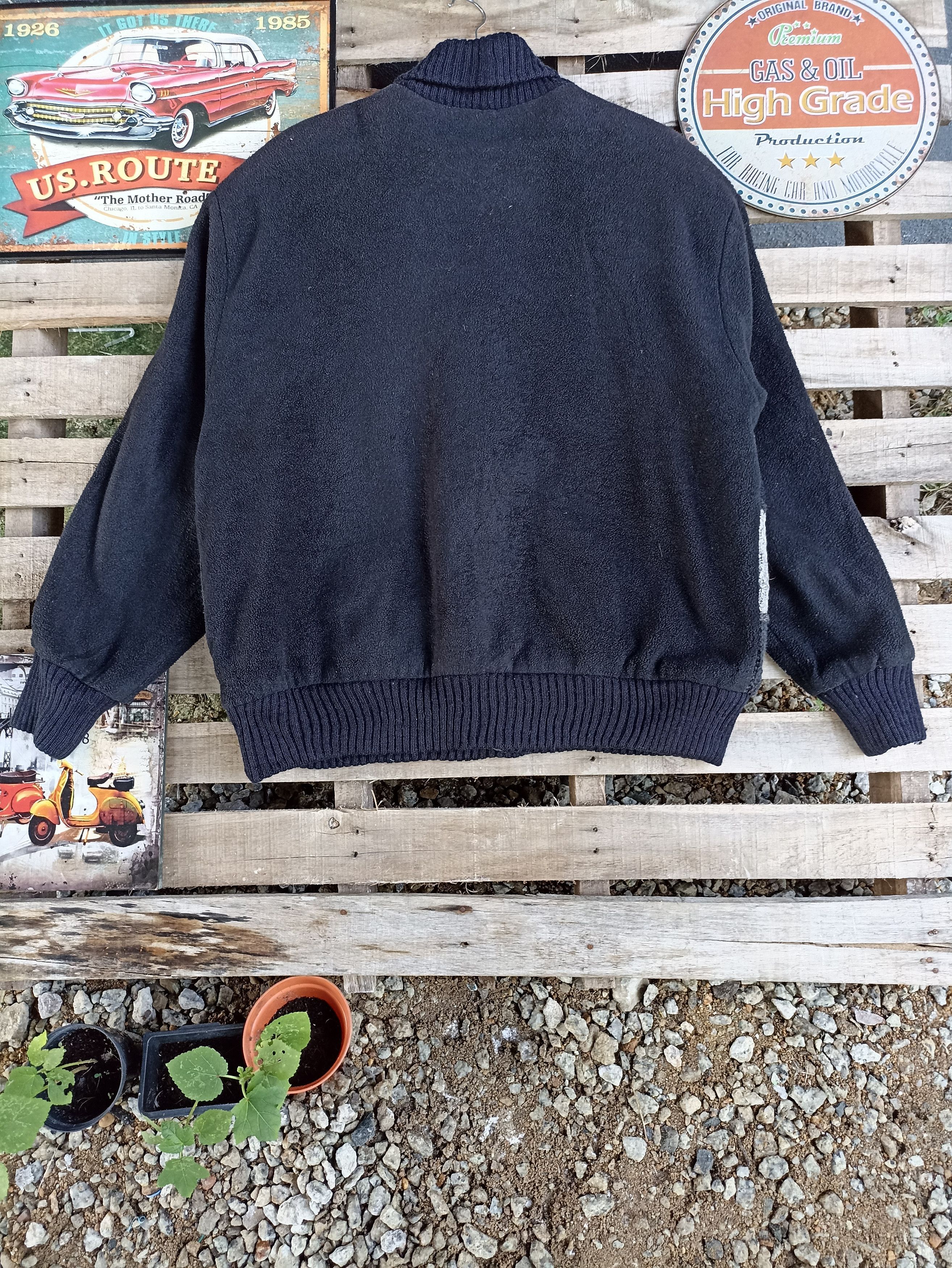 Japanese Brand × Vintage Vintage Analdo Bassini Fleece Knit Patchwork Cardigan Size US L / EU 52-54 / 3 - 5 Thumbnail
