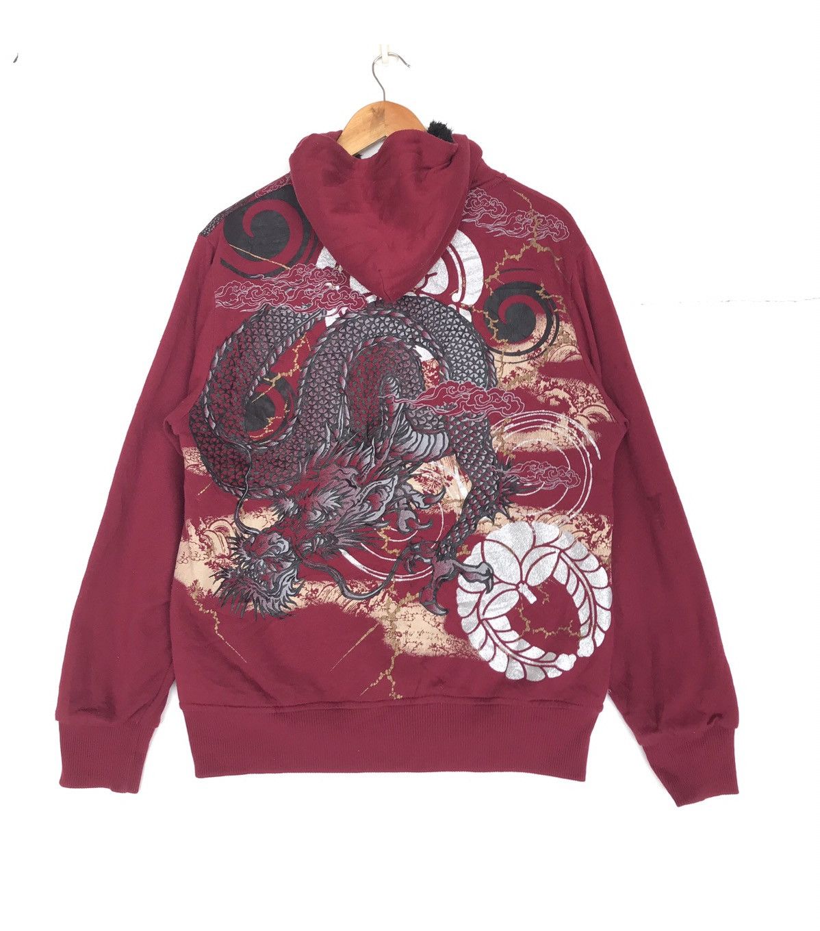 Japanese Brand Sukajan Hoodie Fullprint Fleece Lining Dragon Yokosuka Fujin Size US L / EU 52-54 / 3 - 1 Thumbnail