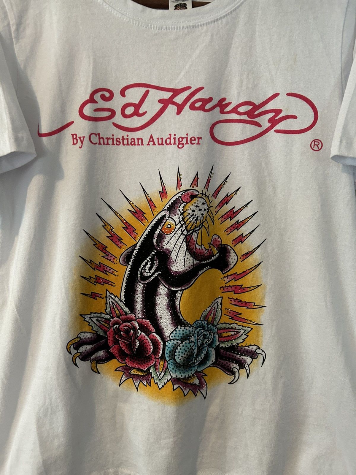 Designer Crazy cool Y2K vintage Ed Hardy panther tattoo shirt pink Size US L / EU 52-54 / 3 - 2 Thumbnail
