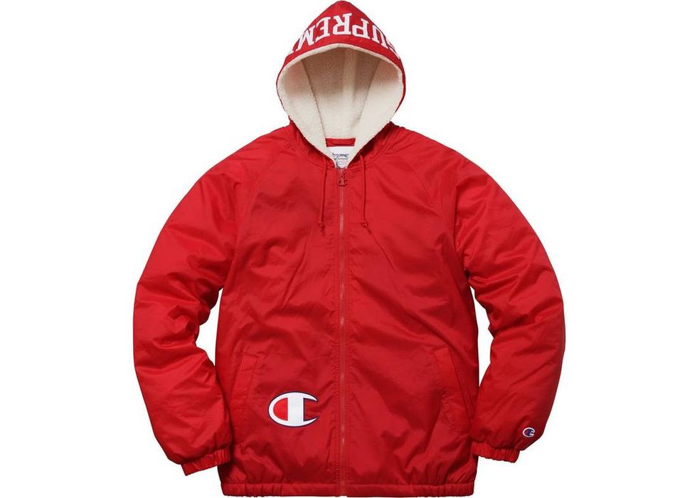 Supreme Supreme Champion Sherpa Lined Hooded Jacket Red | Grailed