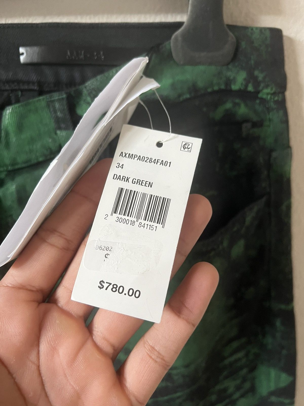 1017 ALYX 9SM 1017 ALYX 9SM Green Paint Jeans Size US 34 / EU 50 - 10 Thumbnail