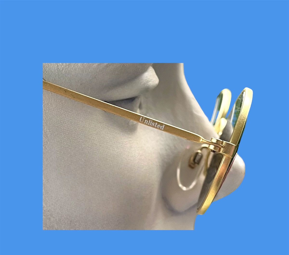 Vintage 90s Vintage Sunglasses Designer Round Gold Frame Dead Stock Size ONE SIZE - 4 Thumbnail