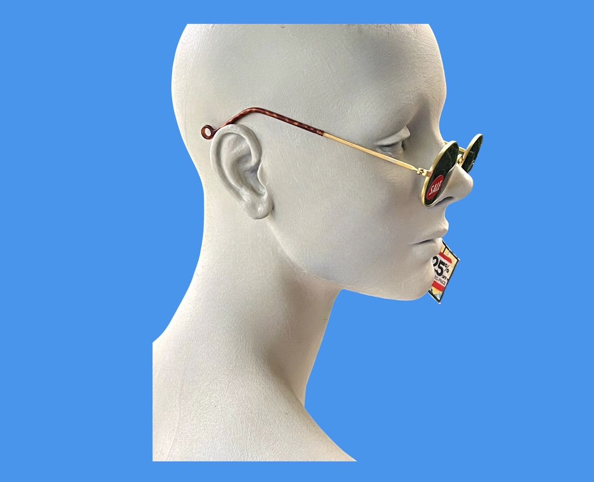 Vintage 90s Vintage Sunglasses Designer Round Gold Frame Dead Stock Size ONE SIZE - 3 Thumbnail