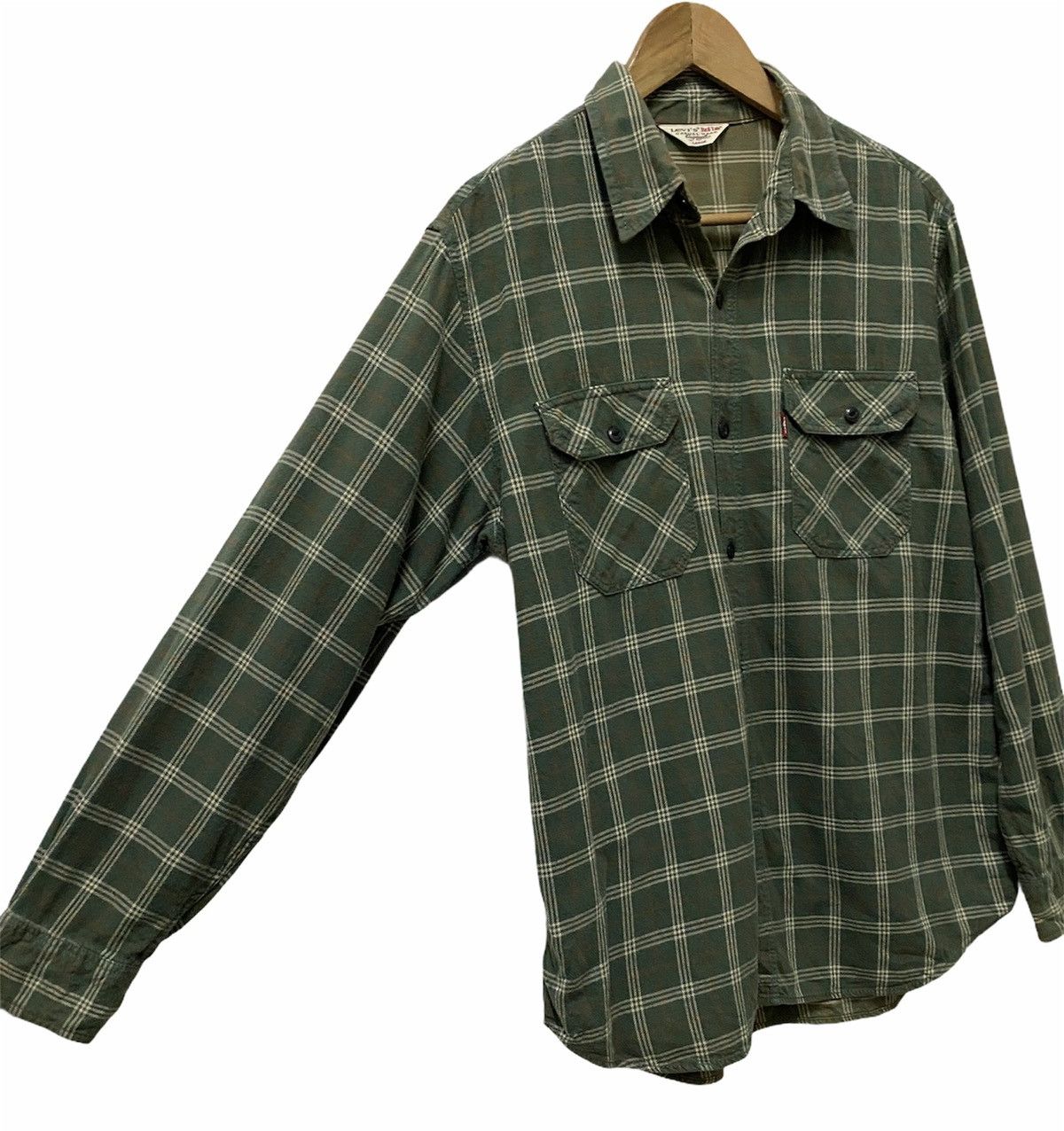 Levi's Rare🔥Vintage Levi’s Red Tab Green Plaid Flannel Button Up Size US M / EU 48-50 / 2 - 4 Thumbnail