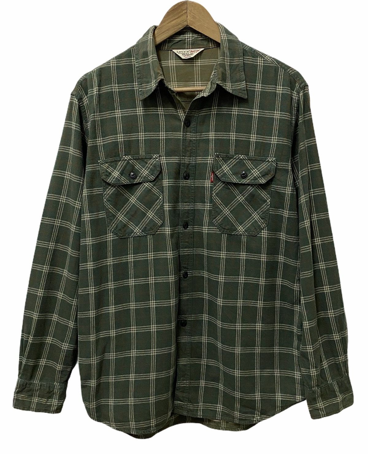 Levi's Rare🔥Vintage Levi’s Red Tab Green Plaid Flannel Button Up Size US M / EU 48-50 / 2 - 1 Thumbnail