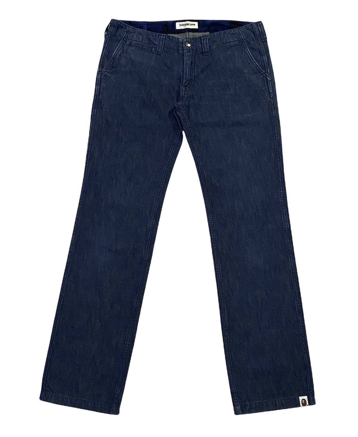 Bape A Bathing Ape Wide Leg Straight Slit Pocket Jeans Size 32" / US 10 / IT 46 - 1 Thumbnail