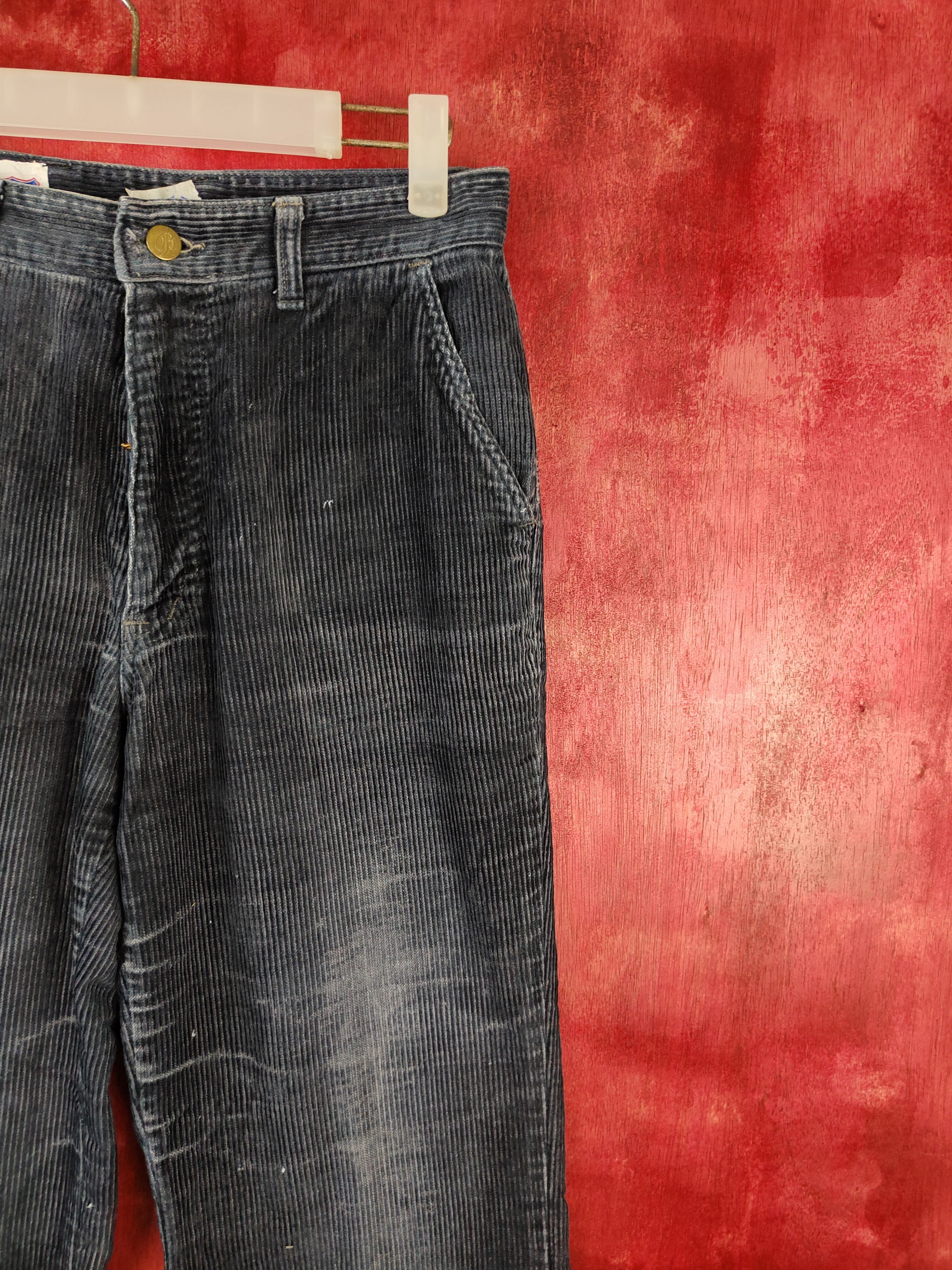 Vintage Big Born Faded Dark Blue Tactical Corduroy Cargo Pants #S577 Size US 28 / EU 44 - 5 Thumbnail
