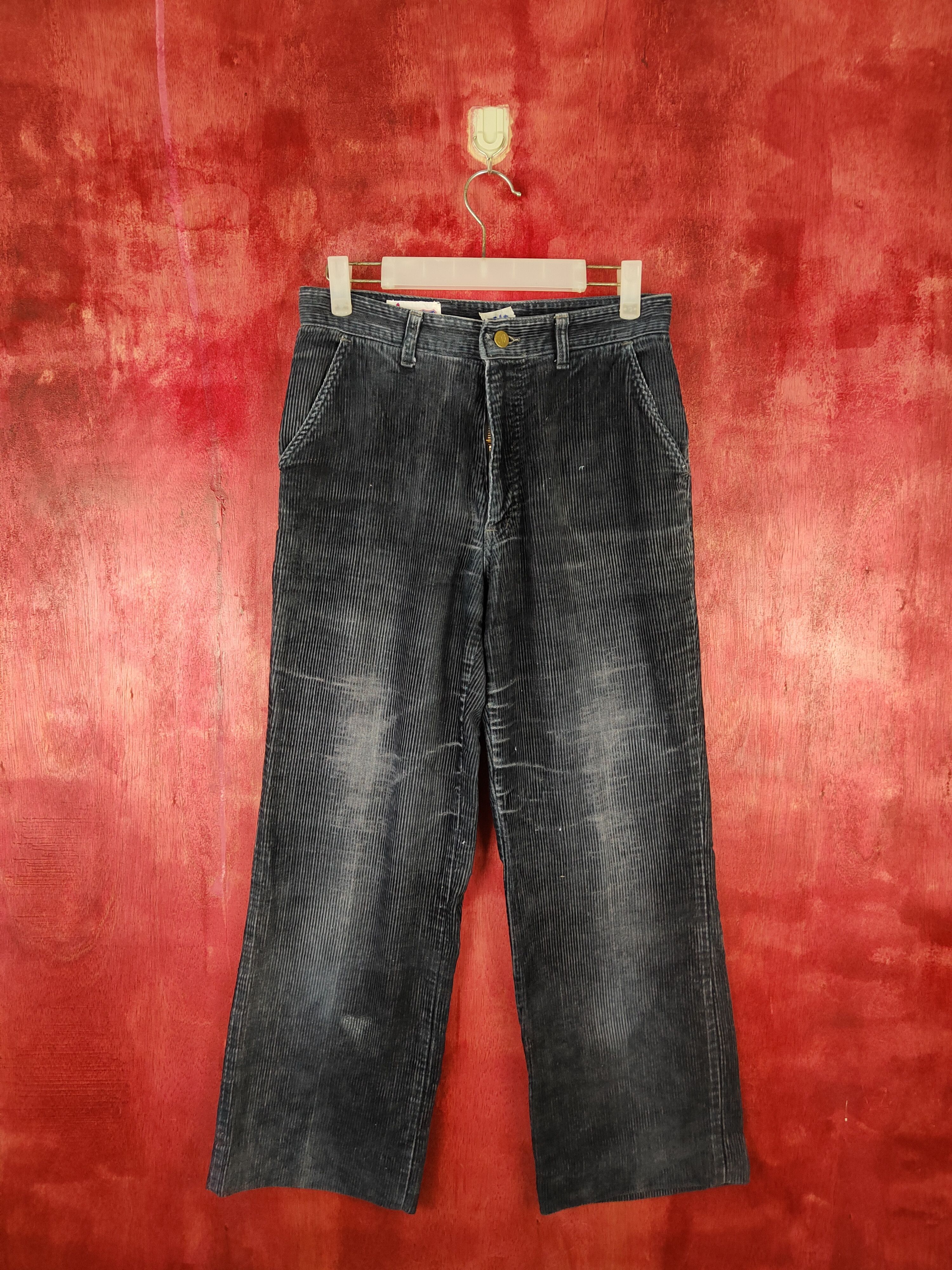 image of Corduroi Club x Vintage Big Born Faded Dark Blue Tactical Corduroy Cargo Pants S577, Men's (Size 28