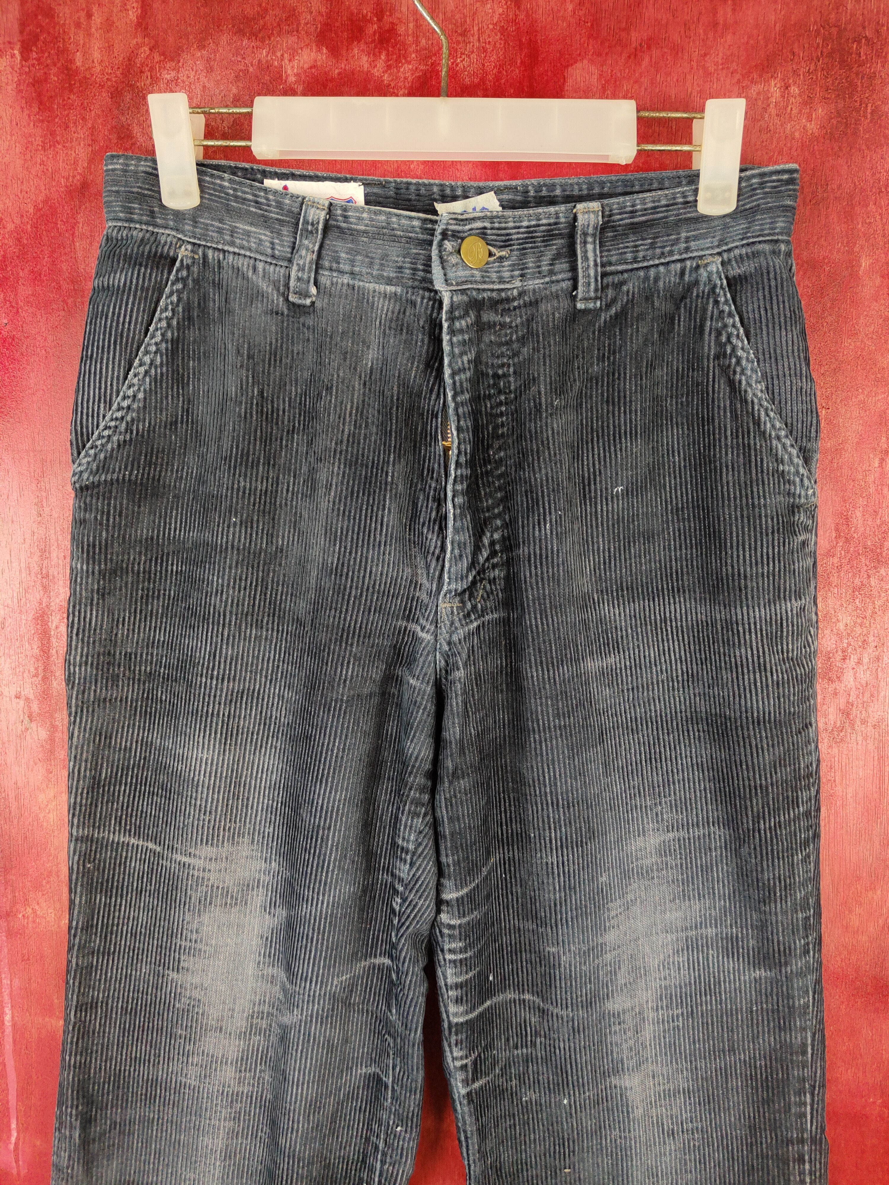 Vintage Big Born Faded Dark Blue Tactical Corduroy Cargo Pants #S577 Size US 28 / EU 44 - 2 Thumbnail
