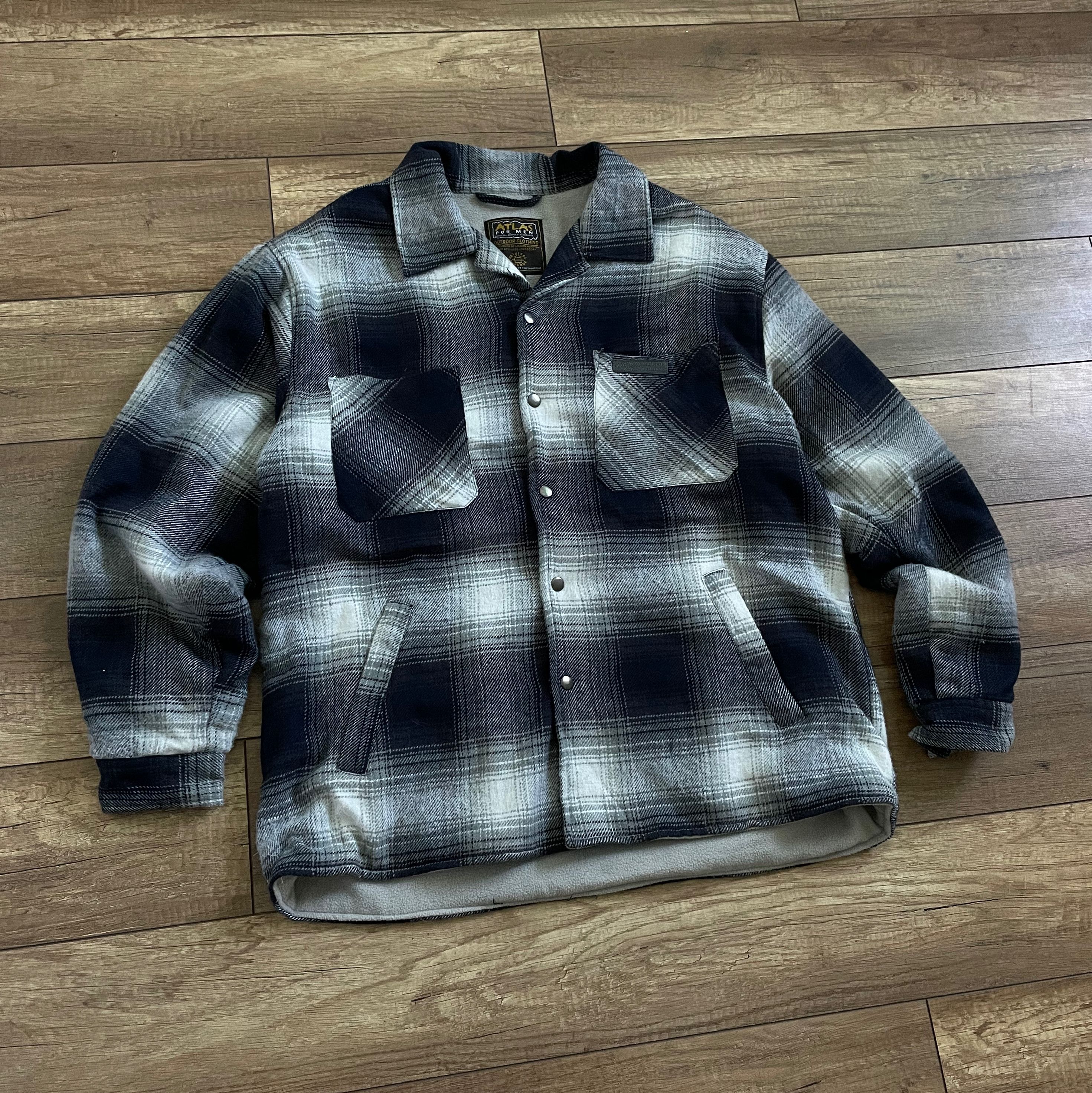 Flannel Vintage Atlas Flannel Fleece Sherpa Over Shirt Jacket Size US L / EU 52-54 / 3 - 4 Thumbnail
