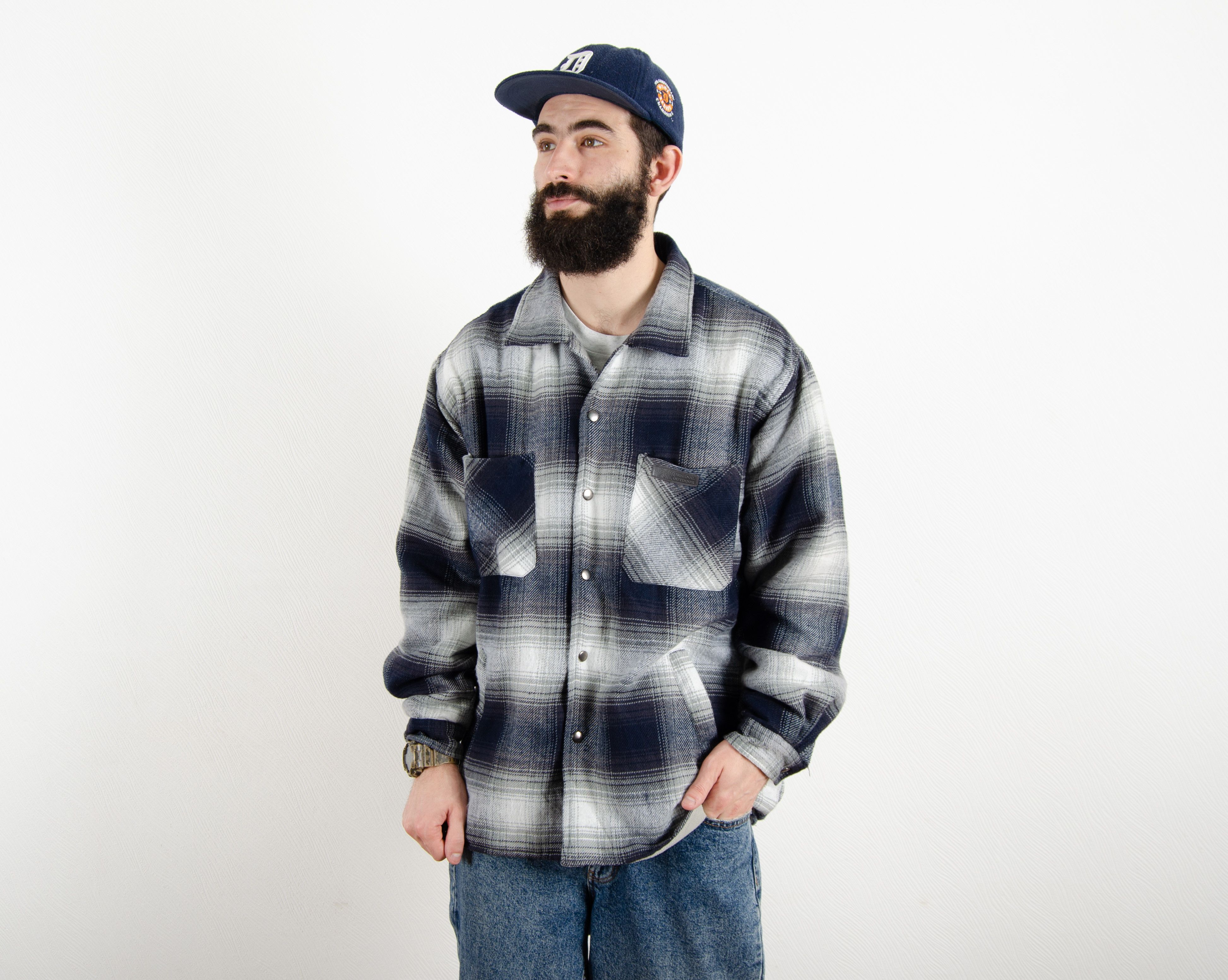 Flannel Vintage Atlas Flannel Fleece Sherpa Over Shirt Jacket Size US L / EU 52-54 / 3 - 2 Thumbnail