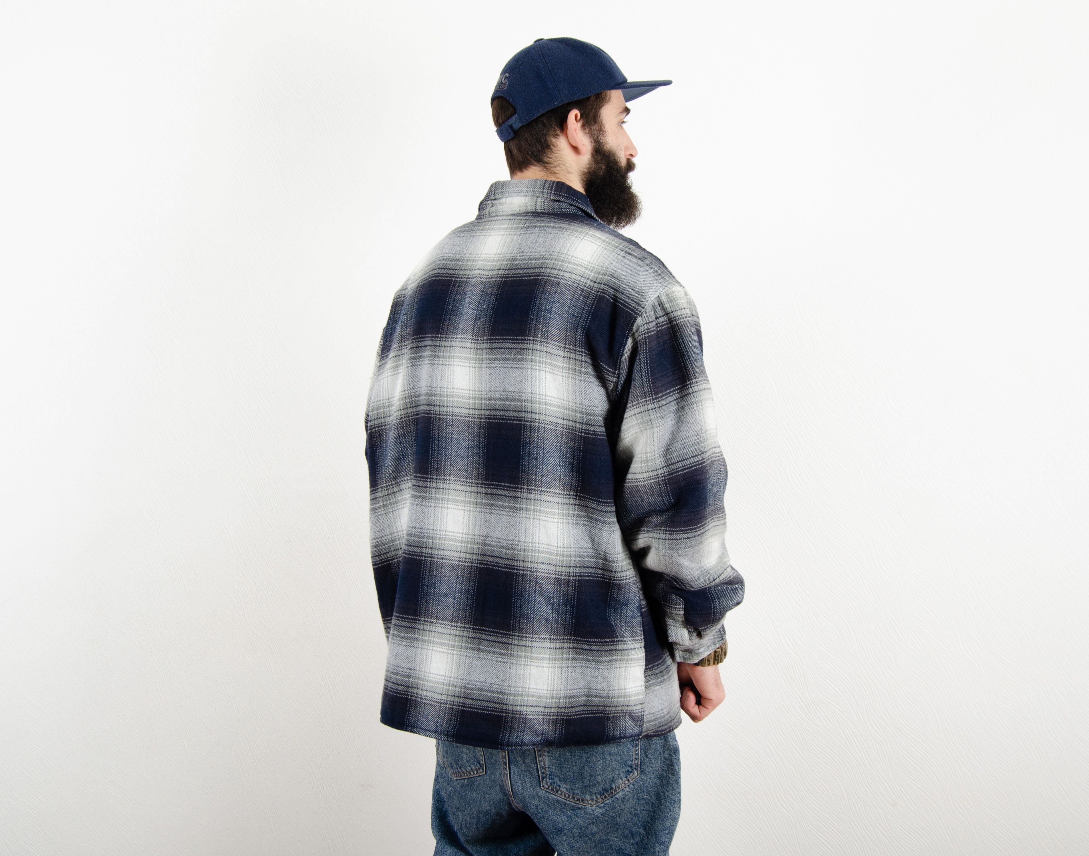 Flannel Vintage Atlas Flannel Fleece Sherpa Over Shirt Jacket Size US L / EU 52-54 / 3 - 3 Thumbnail