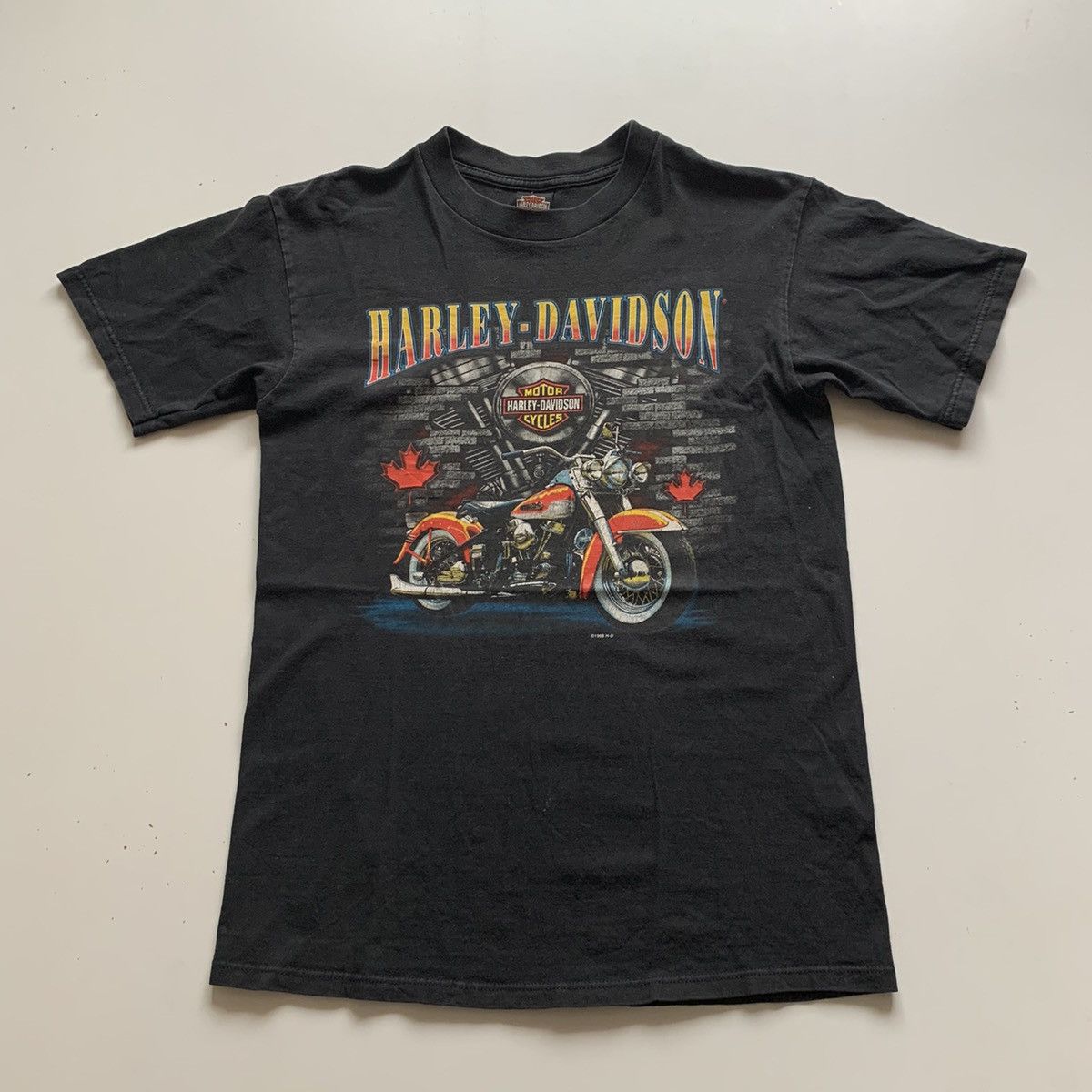 Harley Davidson × Vintage Vintage 90s Harley Davidson Motorcycle Biker Graphic T Shirt Size US M / EU 48-50 / 2 - 1 Thumbnail