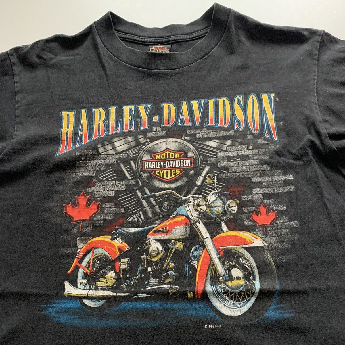 90'S Harley-Davidson Back Print Motorcycle Bike T-Shirt Men's L Size Vintage /eaa523800