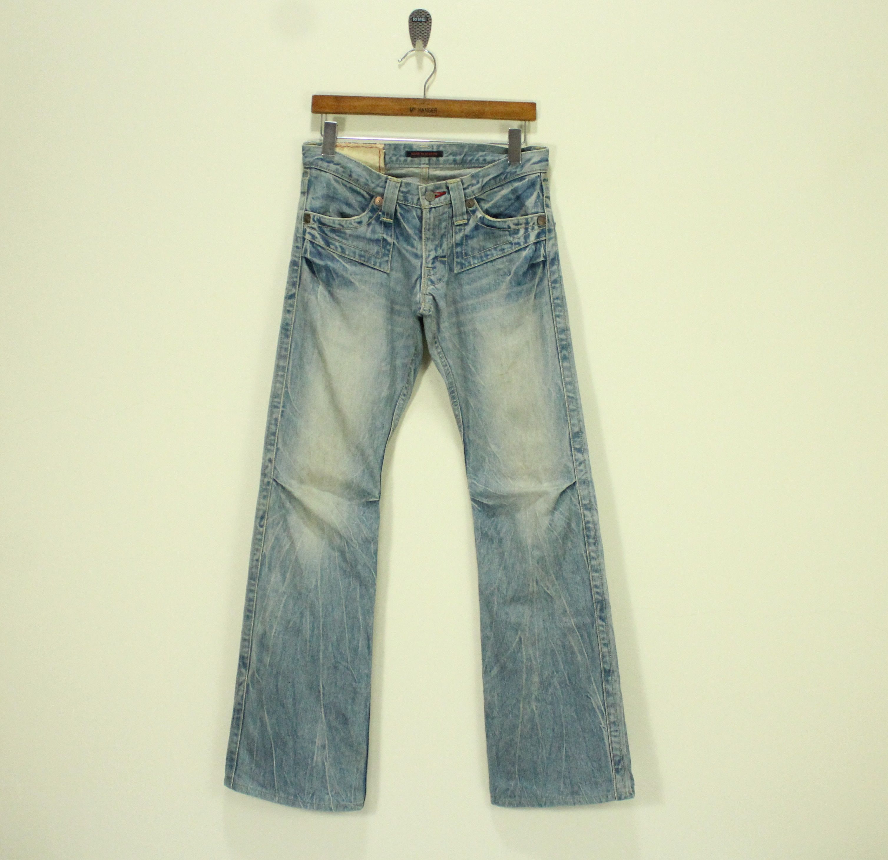 Hysteric Glamour FLARED 🔥 BLUE WAY Jeans Denim Distressed Made in Japan Size US 30 / EU 46 - 3 Thumbnail