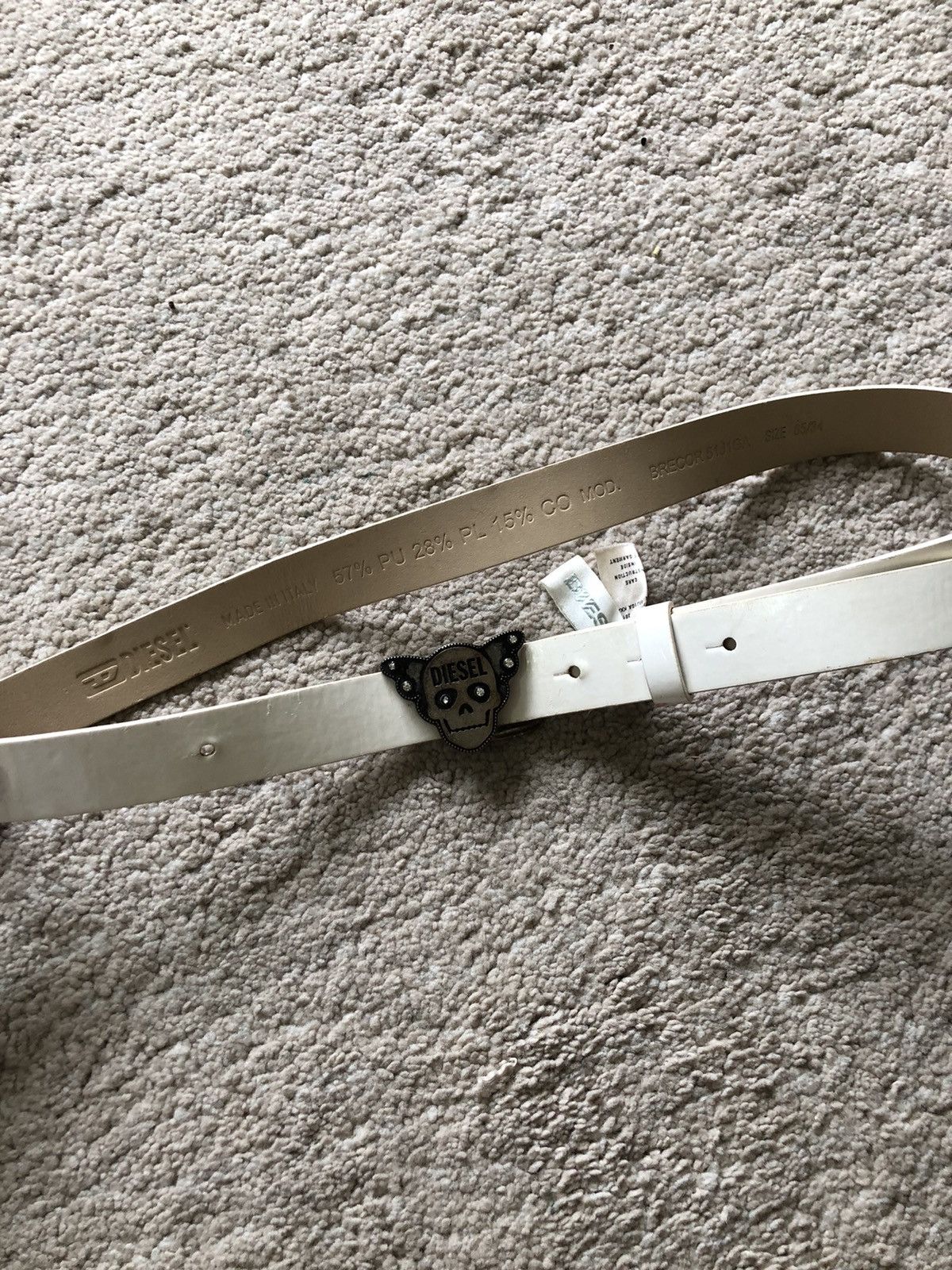 Diesel × Diesel Black Gold 2000s Diesel Robot Skull Belt | Grailed