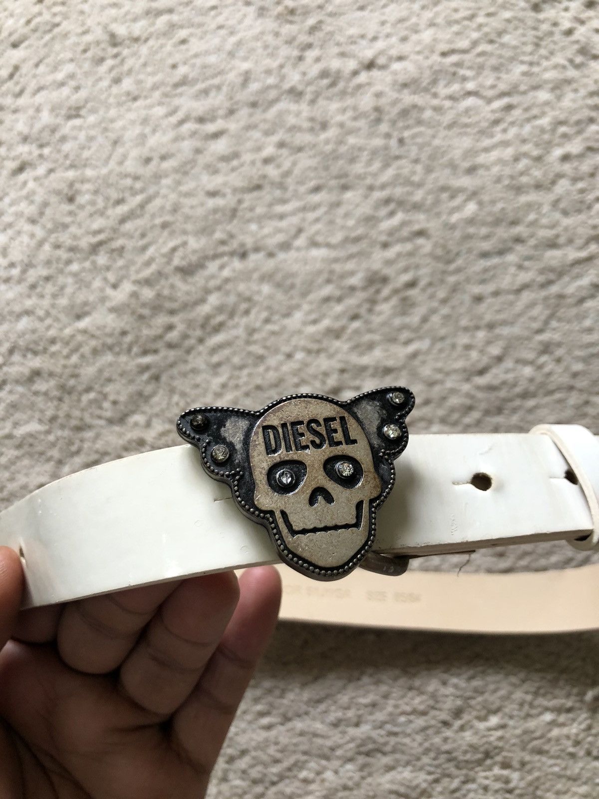 Diesel × Diesel Black Gold 2000s Diesel Robot Skull Belt | Grailed