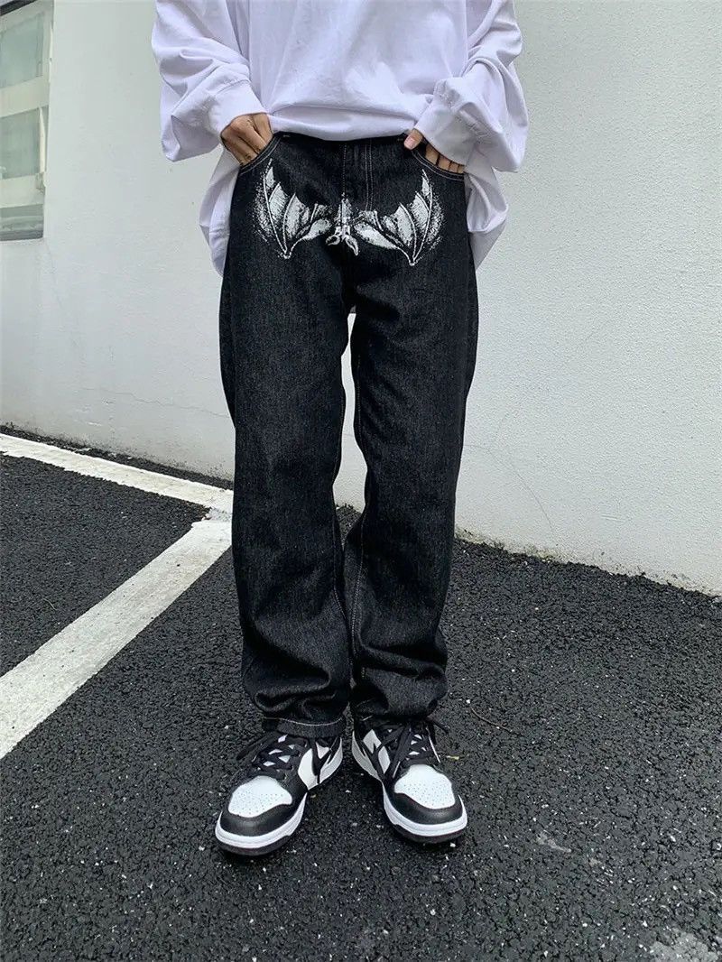 Japanese Brand × Jean FACES Graphic Black Streetwear Denim Jeans Size US 32 / EU 48 - 4 Thumbnail