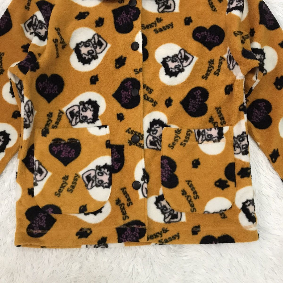 Cartoon Network Betty Boop Overprinted Fleece Button Up Jacket Shirt Size US M / EU 48-50 / 2 - 6 Thumbnail