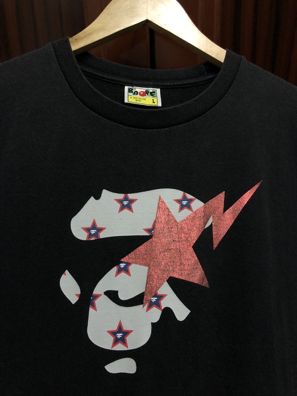 Bape Bape Face Bapesta Black Tshirts Size US L / EU 52-54 / 3 - 3 Thumbnail