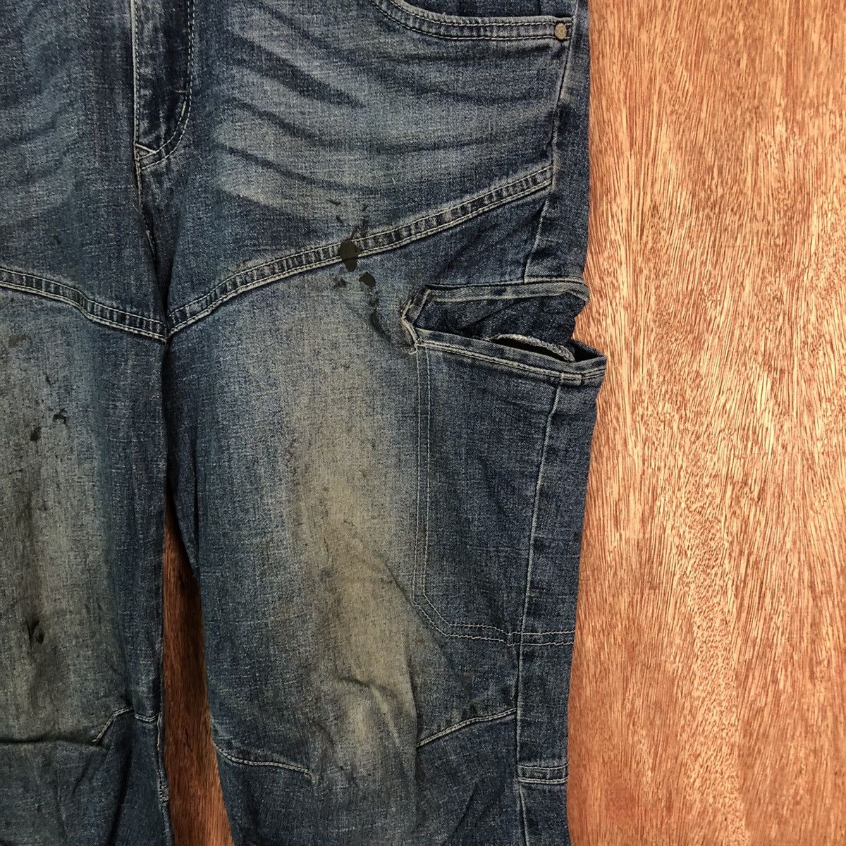 Japanese Brand Aero Stretch Denim multipocket Blue Jeans pants #6345 Size US 30 / EU 46 - 7 Thumbnail
