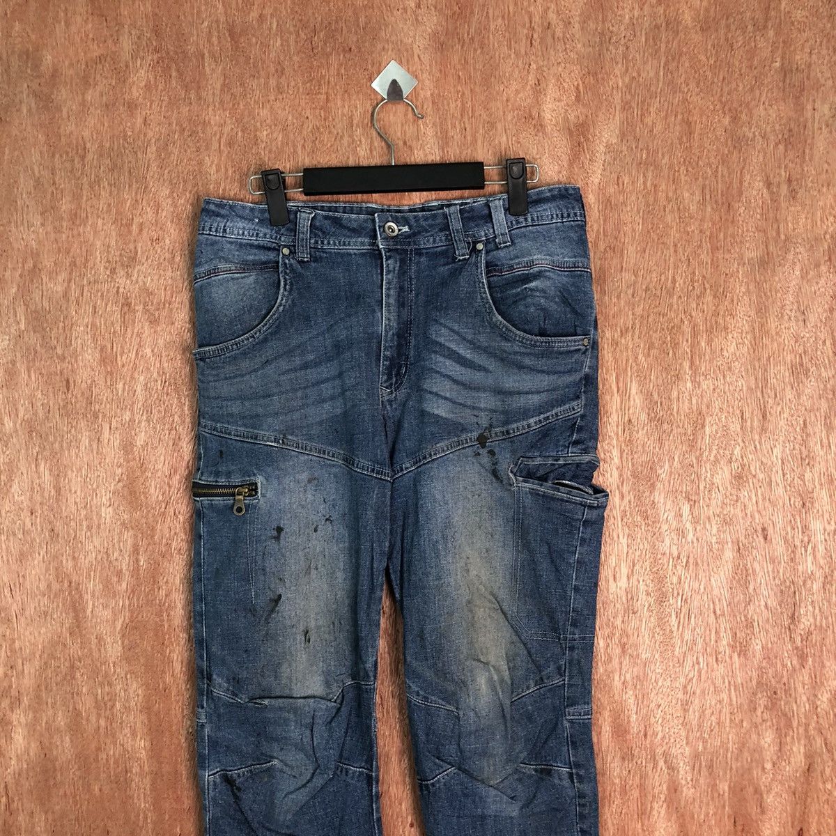 Japanese Brand Aero Stretch Denim multipocket Blue Jeans pants #6345 Size US 30 / EU 46 - 2 Thumbnail