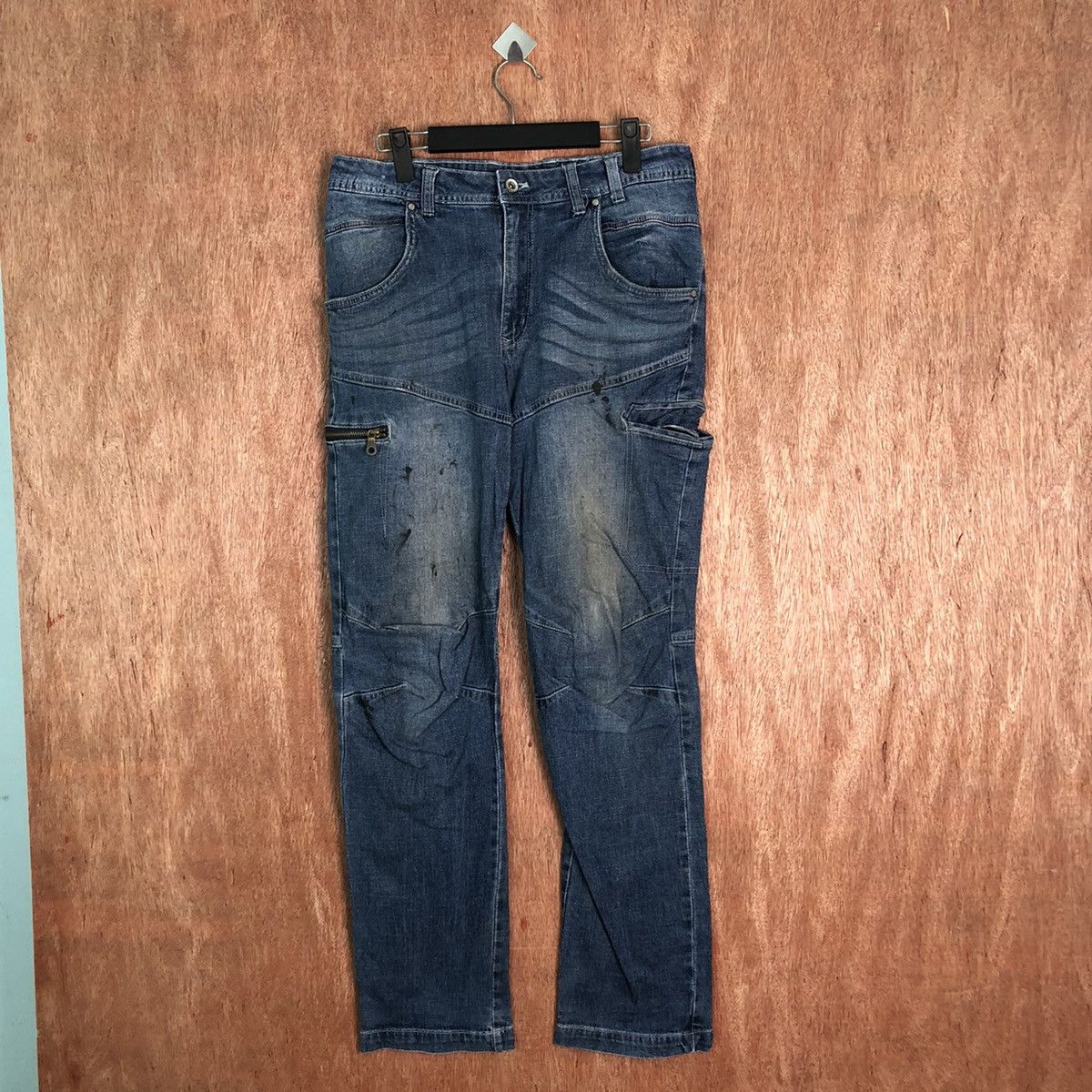 Japanese Brand Aero Stretch Denim multipocket Blue Jeans pants #6345 Size US 30 / EU 46 - 1 Thumbnail