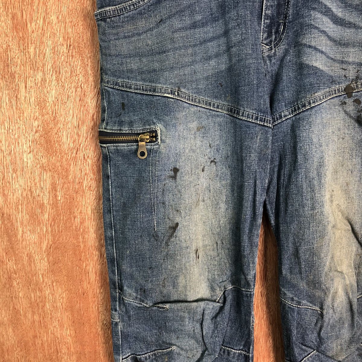Japanese Brand Aero Stretch Denim multipocket Blue Jeans pants #6345 Size US 30 / EU 46 - 6 Thumbnail