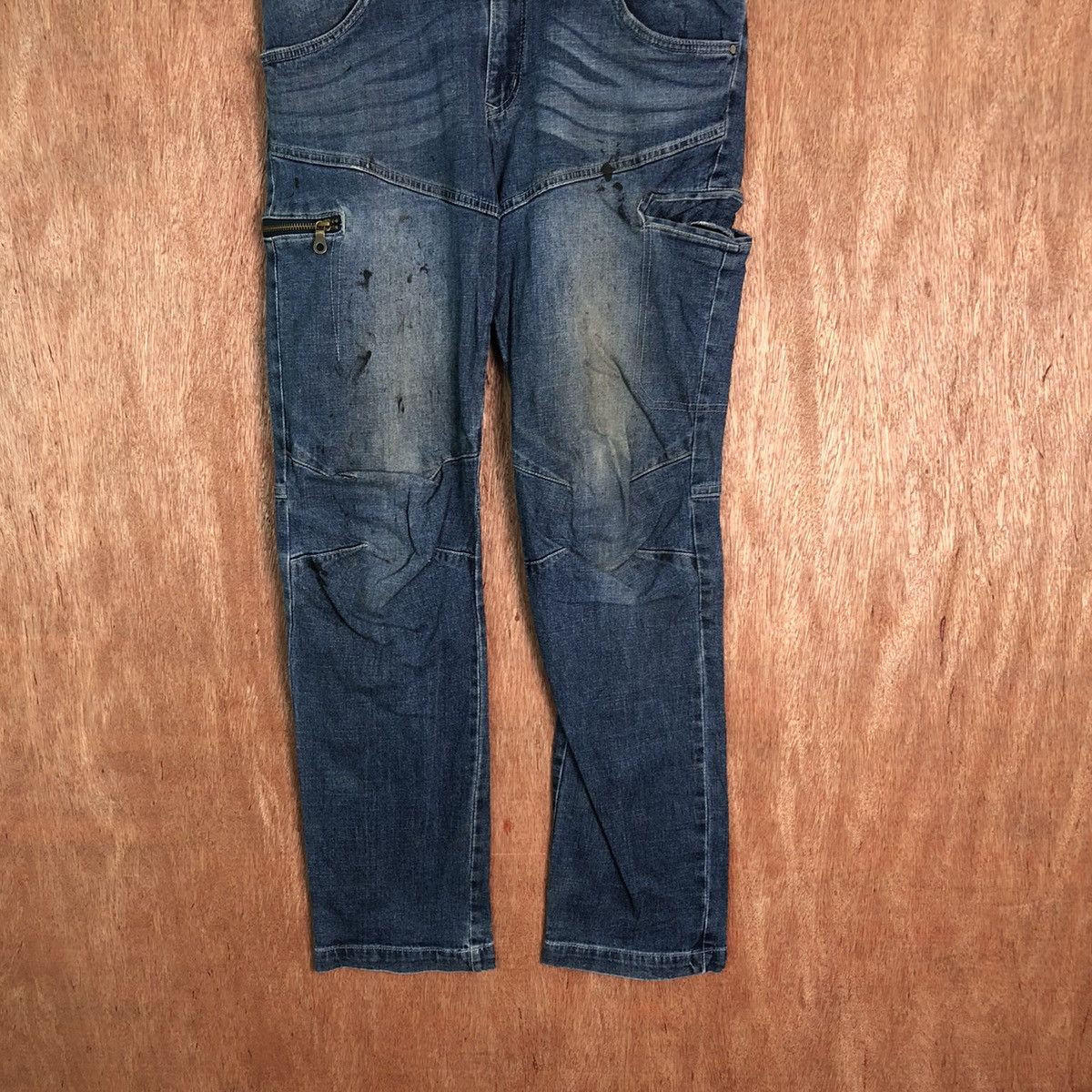 Japanese Brand Aero Stretch Denim multipocket Blue Jeans pants #6345 Size US 30 / EU 46 - 3 Thumbnail