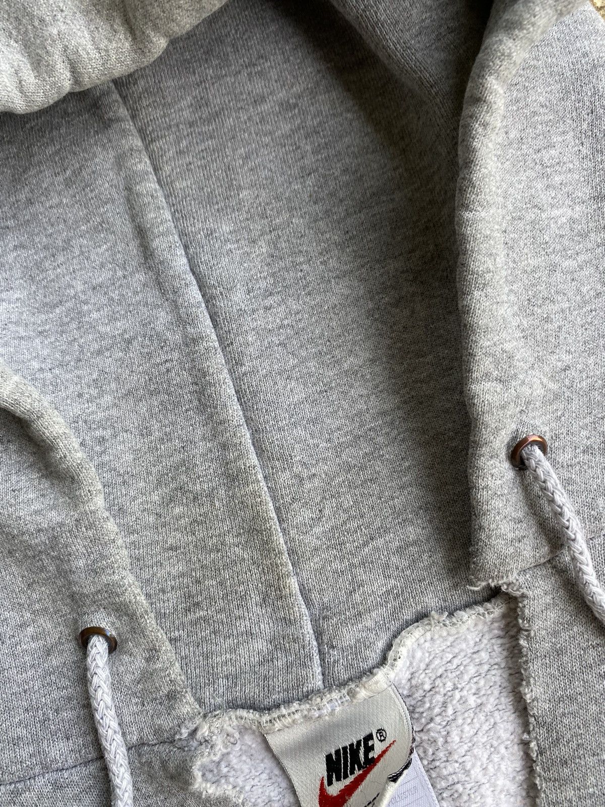 Nike × Vintage Vintage 90’s Nike Grey Distressed Sweatshirt Hoodie Size US L / EU 52-54 / 3 - 4 Thumbnail