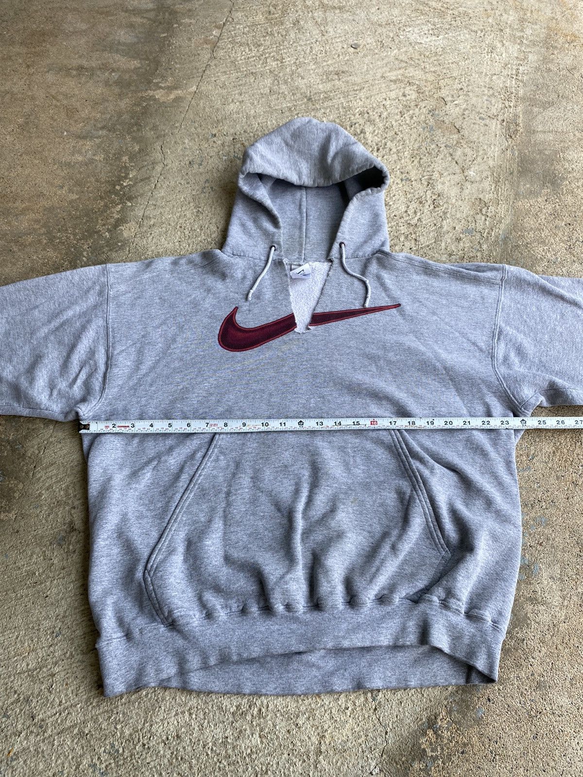 Nike × Vintage Vintage 90’s Nike Grey Distressed Sweatshirt Hoodie Size US L / EU 52-54 / 3 - 13 Thumbnail