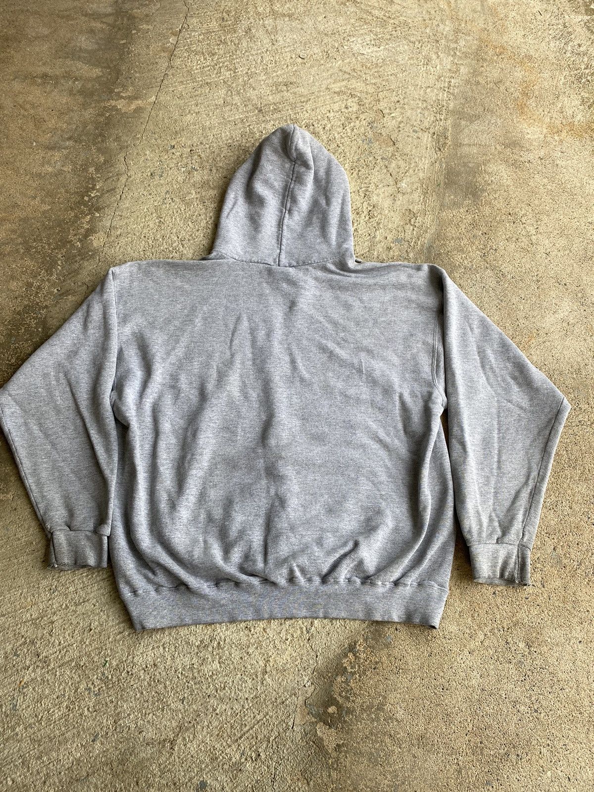 Nike × Vintage Vintage 90’s Nike Grey Distressed Sweatshirt Hoodie Size US L / EU 52-54 / 3 - 10 Thumbnail
