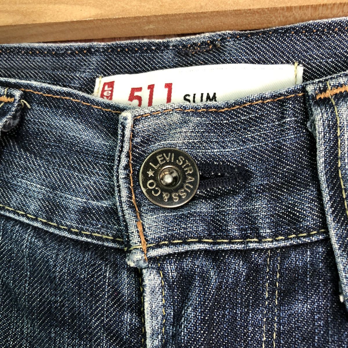 Levi's DLL 511 Levis Strauss slim Blue distressed Denim Pants #c146 Size US 34 / EU 50 - 4 Thumbnail