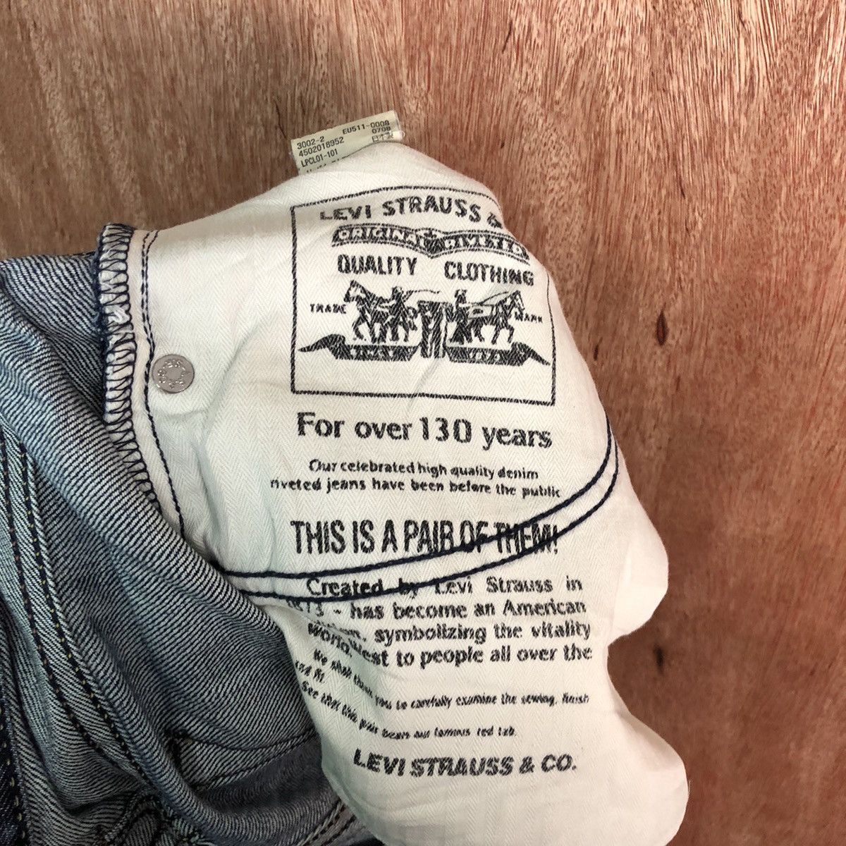 Levi's DLL 511 Levis Strauss slim Blue distressed Denim Pants #c146 Size US 34 / EU 50 - 16 Thumbnail