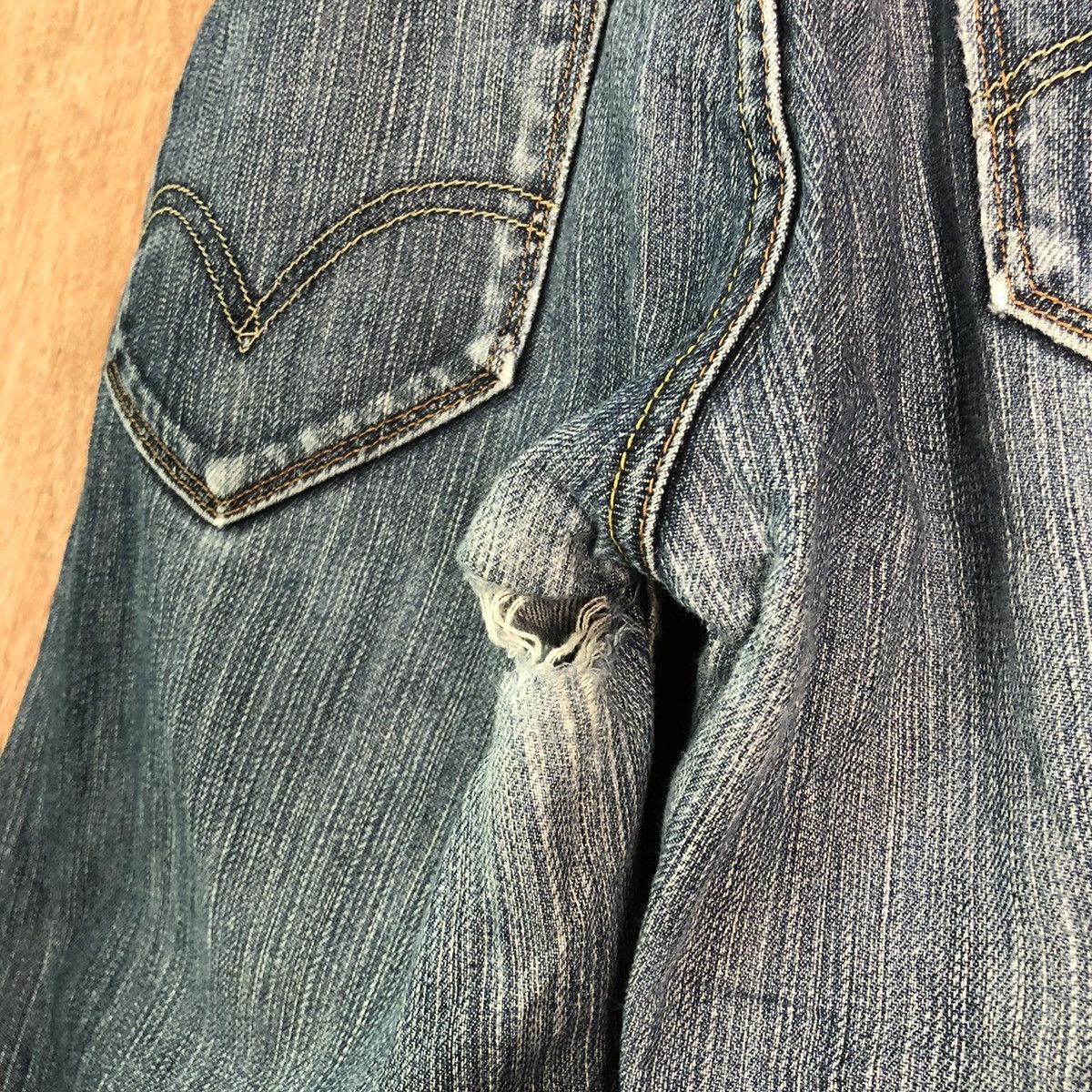 Levi's DLL 511 Levis Strauss slim Blue distressed Denim Pants #c146 Size US 34 / EU 50 - 11 Thumbnail
