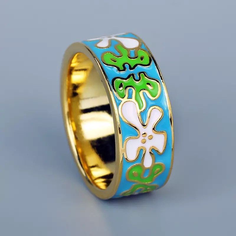 Jewelry Creative Handmade Enamel Craft Ring Size ONE SIZE - 3 Thumbnail