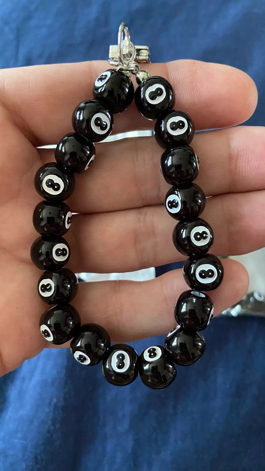 Other Creative Punk Acrylic Black Billiards 8 Ball Beads Key Chain Size ONE SIZE - 2 Thumbnail