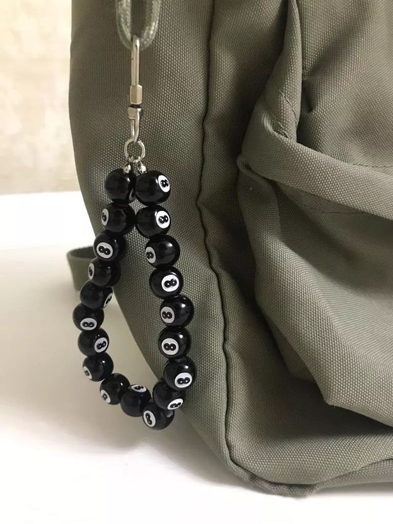 Other Creative Punk Acrylic Black Billiards 8 Ball Beads Key Chain Size ONE SIZE - 1 Thumbnail