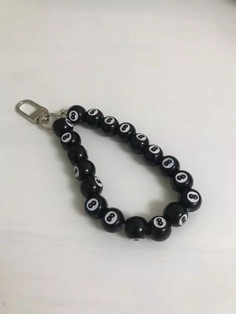 Other Creative Punk Acrylic Black Billiards 8 Ball Beads Key Chain Size ONE SIZE - 3 Thumbnail