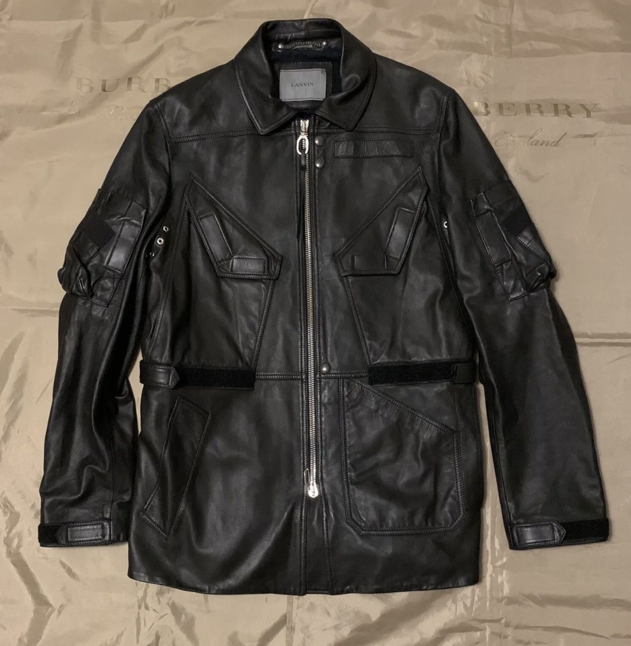 Lanvin Lanvin Black Leather Coat Jacket Size 52 $4560 Size US L / EU 52-54 / 3 - 1 Thumbnail