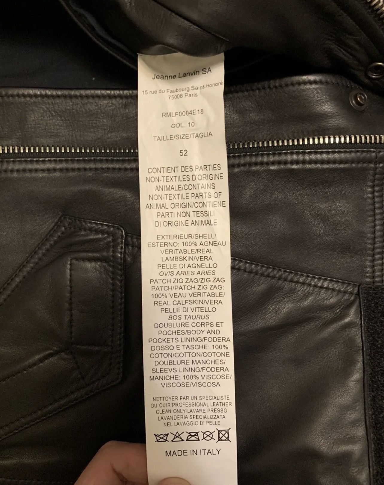 Lanvin Lanvin Black Leather Coat Jacket Size 52 $4560 Size US L / EU 52-54 / 3 - 5 Thumbnail