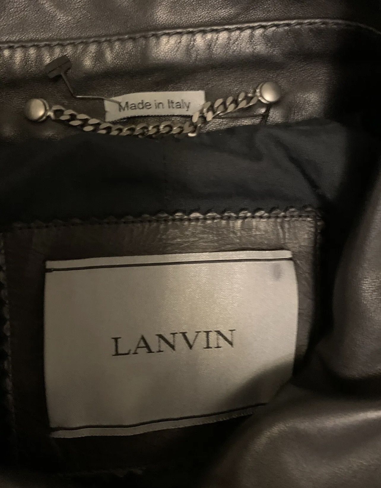 Lanvin Lanvin Black Leather Coat Jacket Size 52 $4560 Size US L / EU 52-54 / 3 - 4 Thumbnail