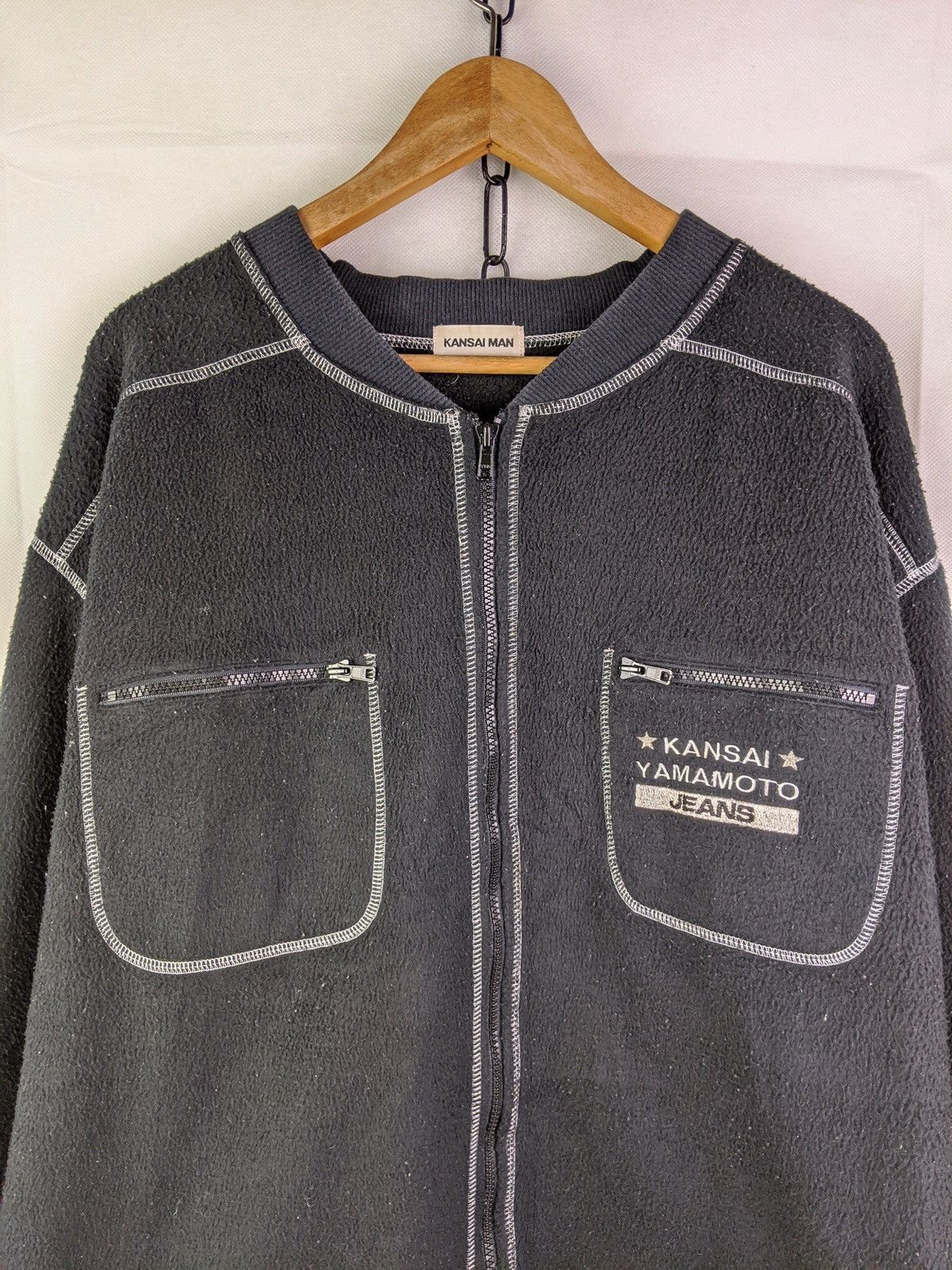 Japanese Brand 🔥NEED GONE🔥VINTAGE KANSAI MAN FLEECE ZIPPER JACKET Size US XL / EU 56 / 4 - 3 Thumbnail