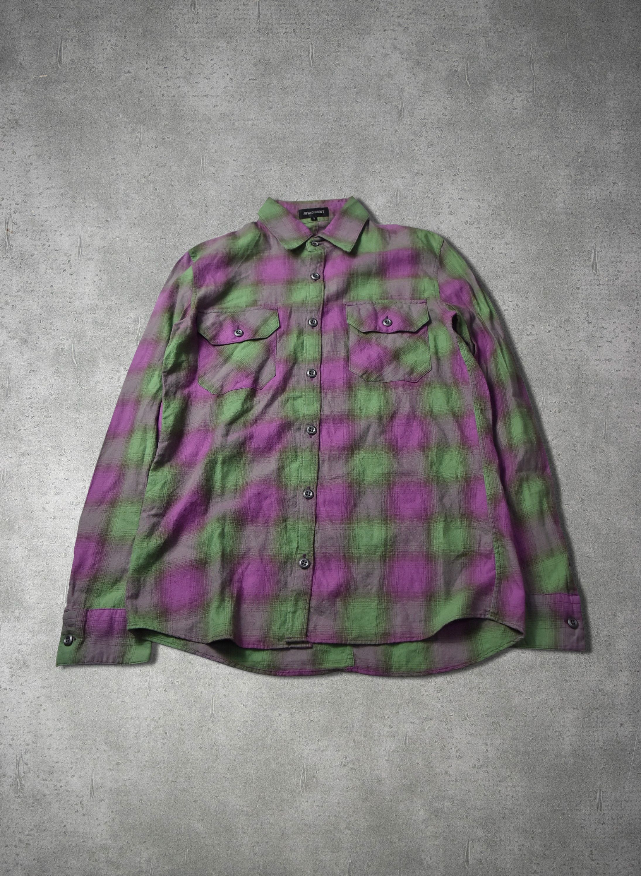 Attachment × Kazuyuki Kumagai Attachment shadow check shirt pocket shirt 28953 - 847 55 Size US S / EU 44-46 / 1 - 1 Thumbnail