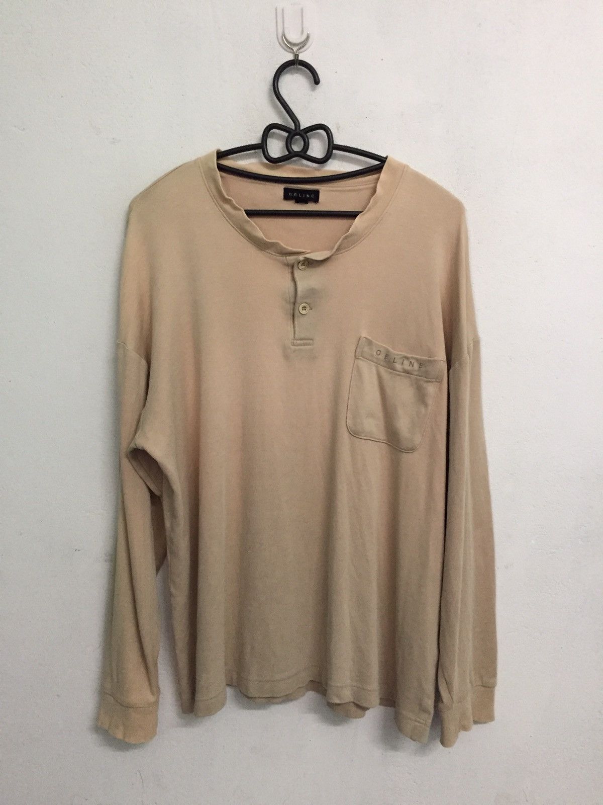 Celine Faded CELINE Button Sweatshirt/Long Sleeve Shirt Size US M / EU 48-50 / 2 - 1 Thumbnail