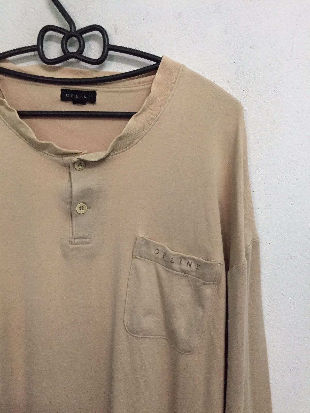 Celine Faded CELINE Button Sweatshirt/Long Sleeve Shirt Size US M / EU 48-50 / 2 - 2 Thumbnail