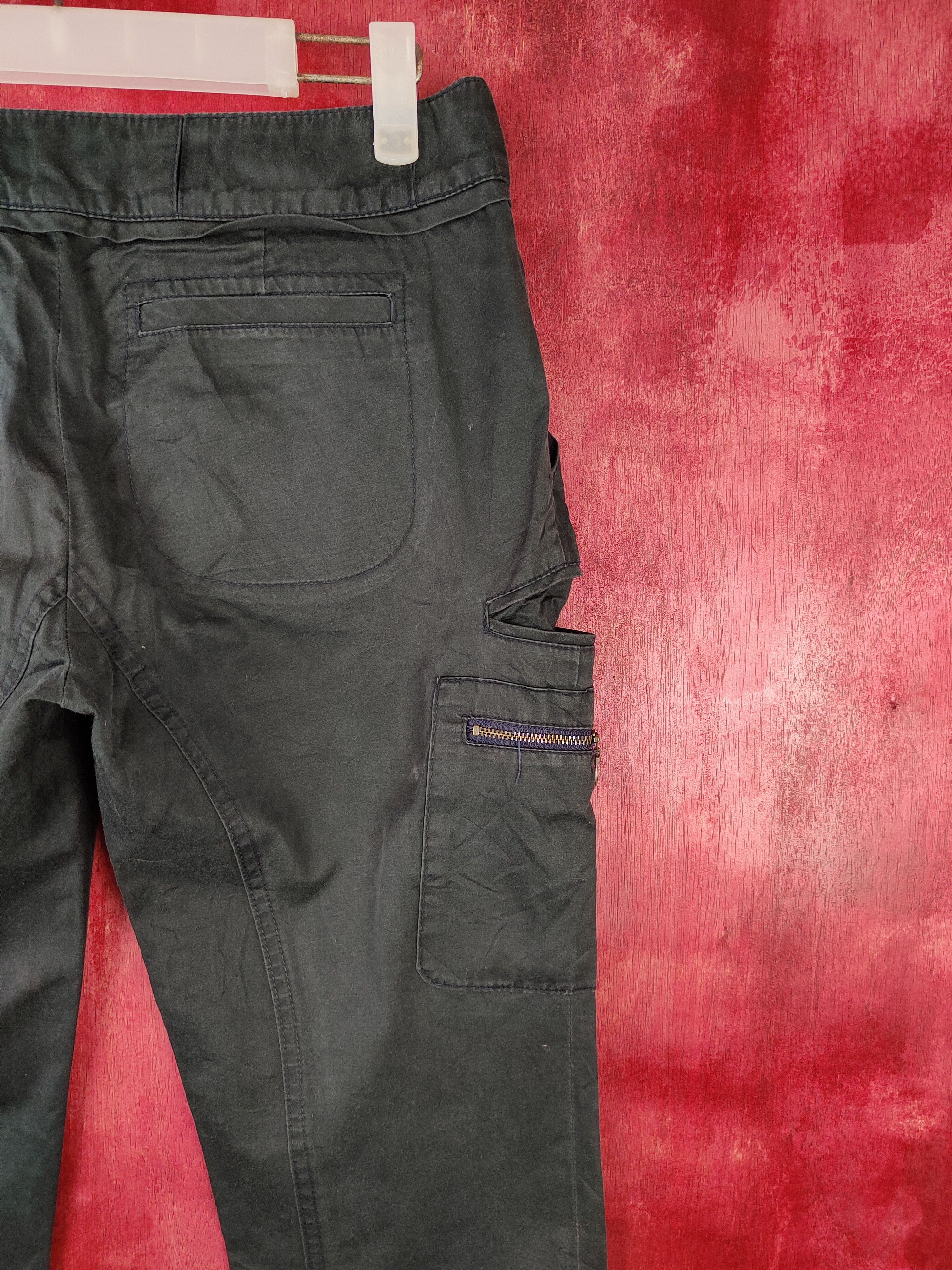 Vintage Beardsley made in japan Black jogger Cargo Pants #S573 Size 29" - 9 Thumbnail